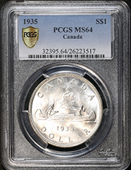 1935  Dollar  MS64  (SWL)